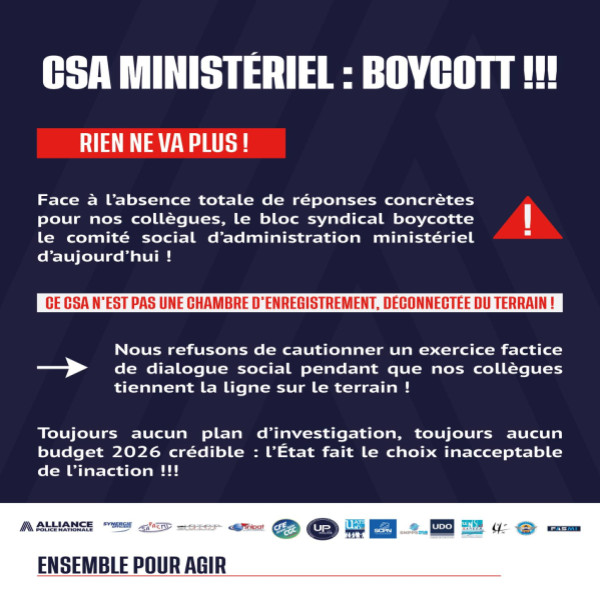 CSA MINISTERIEL BOYCOTT