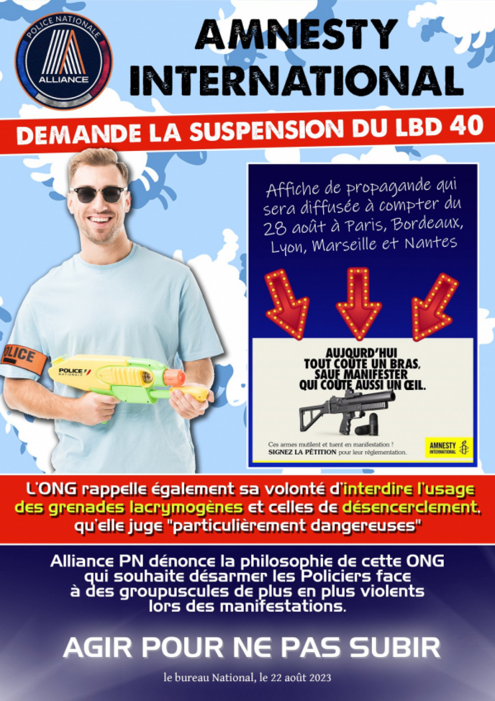 AMNESTY INTERNATIONAL demande la suspension du LBD40