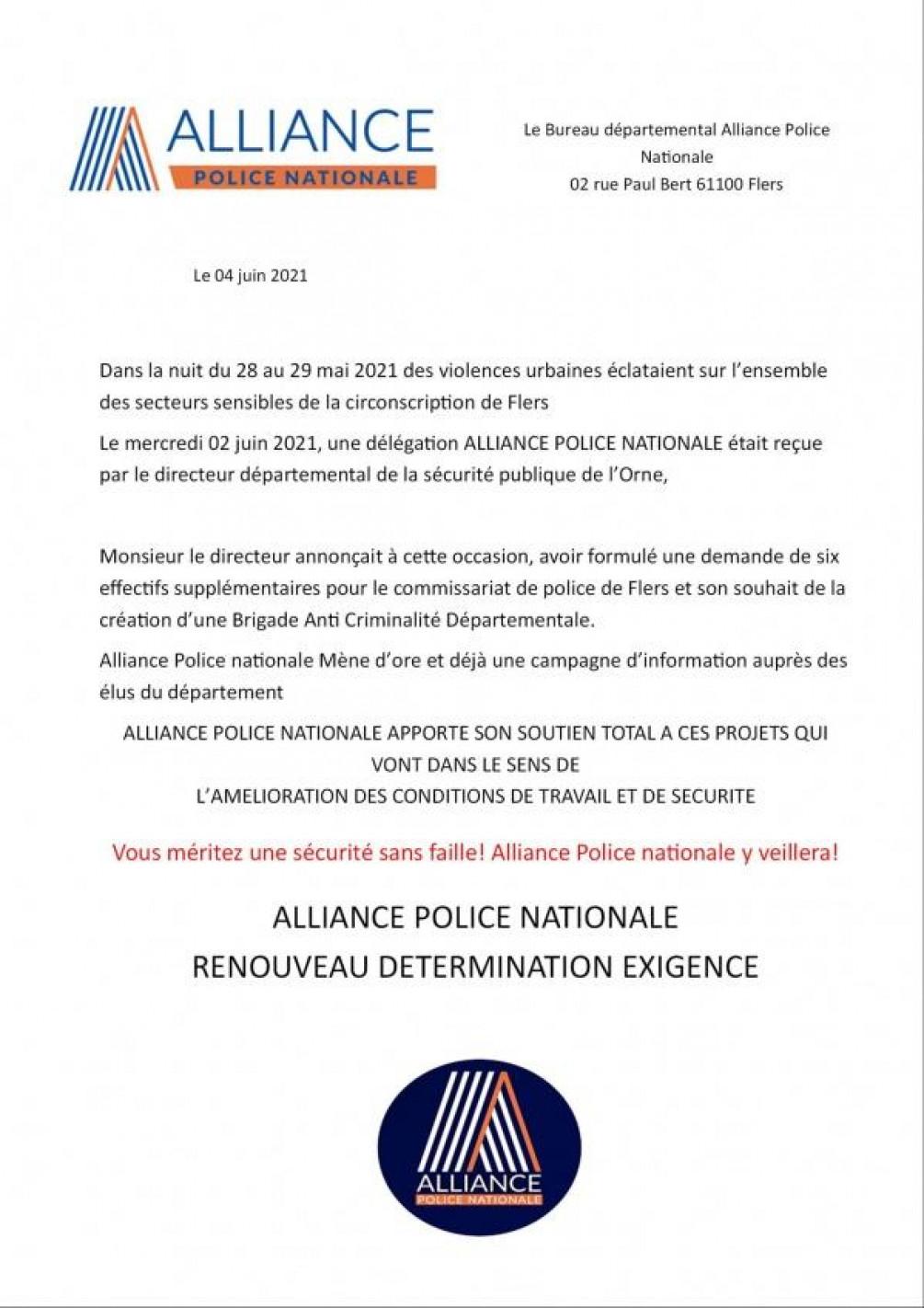 Communiqué du 04 juin 2021