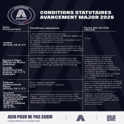 CONDITIONS STATUTAIRES AVANCEMENT MAJOR 2026