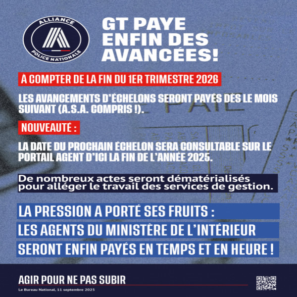 GT PAIE ENFIN DES AVANCEES