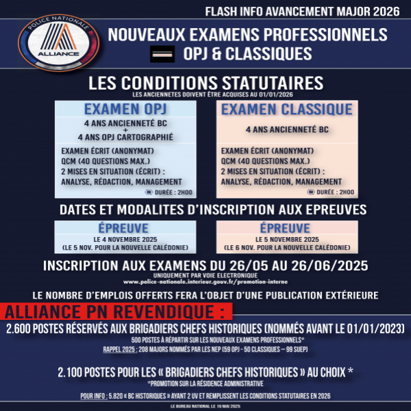 FLASH INFO AVANCEMENT MAJOR 2026
